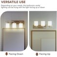 thumbnail image 6 of Vanity Light Fixture - Interior Bathroom Lighting Bar with Modern Milk Glass Shade - Bathroom Lights Over Mirror Fixture for Powder Room - Brushed Nickel, 3 Lights, E26, Bulbs Not Included, 6 of 8