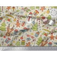 thumbnail image 2 of Soimoi Poly Georgette Fabric Gift Box,Snowman & Tree Christmas Fabric Prints By Yard 52 Inch Wide, 2 of 3