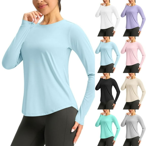 Simua Womens UPF 50 UV Sun Protection Shirt Outdoor Long Sleeve Rash Guard Shirts for Hiking Fishing