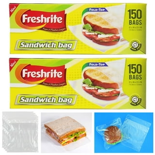 Glad Fold-Top Sandwich Bags, 6.5-in x 5.5-in, Clear, 180/Box at