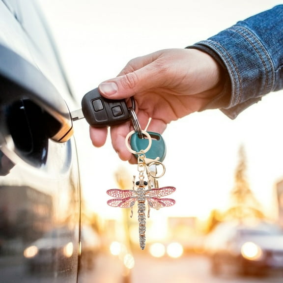 MERRYHAPY Creative Metal Dragonfly Keychains for Women and Bag Decor 11.8X3.1X0.1in