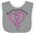 thumbnail image 3 of Inktastic Breast Cancer Awareness with Pink Ribbon Heart Boys or Girls Baby Bib, 3 of 4