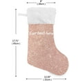 thumbnail image 2 of Custom Rose Gold Glitter Christmas Stockings, Christmas Presonalized Large Stocking Sock, Set of 2 Xmas Party Winter Decor Candy Bag Family Holiday Gift, 17.7 Inch, 2 of 7