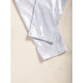 thumbnail image 6 of YONGHS Kids Boys Girls Shiny Metallic Hip Hop Jazz Dance Baggy Pants Loose Fit Trousers Silver 11-12, 6 of 7