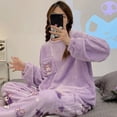 thumbnail image 1 of Sanrio-Pijama Kawaii Pochacco de franela para mujer, ropa de dormir de manga larga de terciopelo Coral grueso, traje de Casa Kawaii, abrigo de invierno cálido, 1 of 4