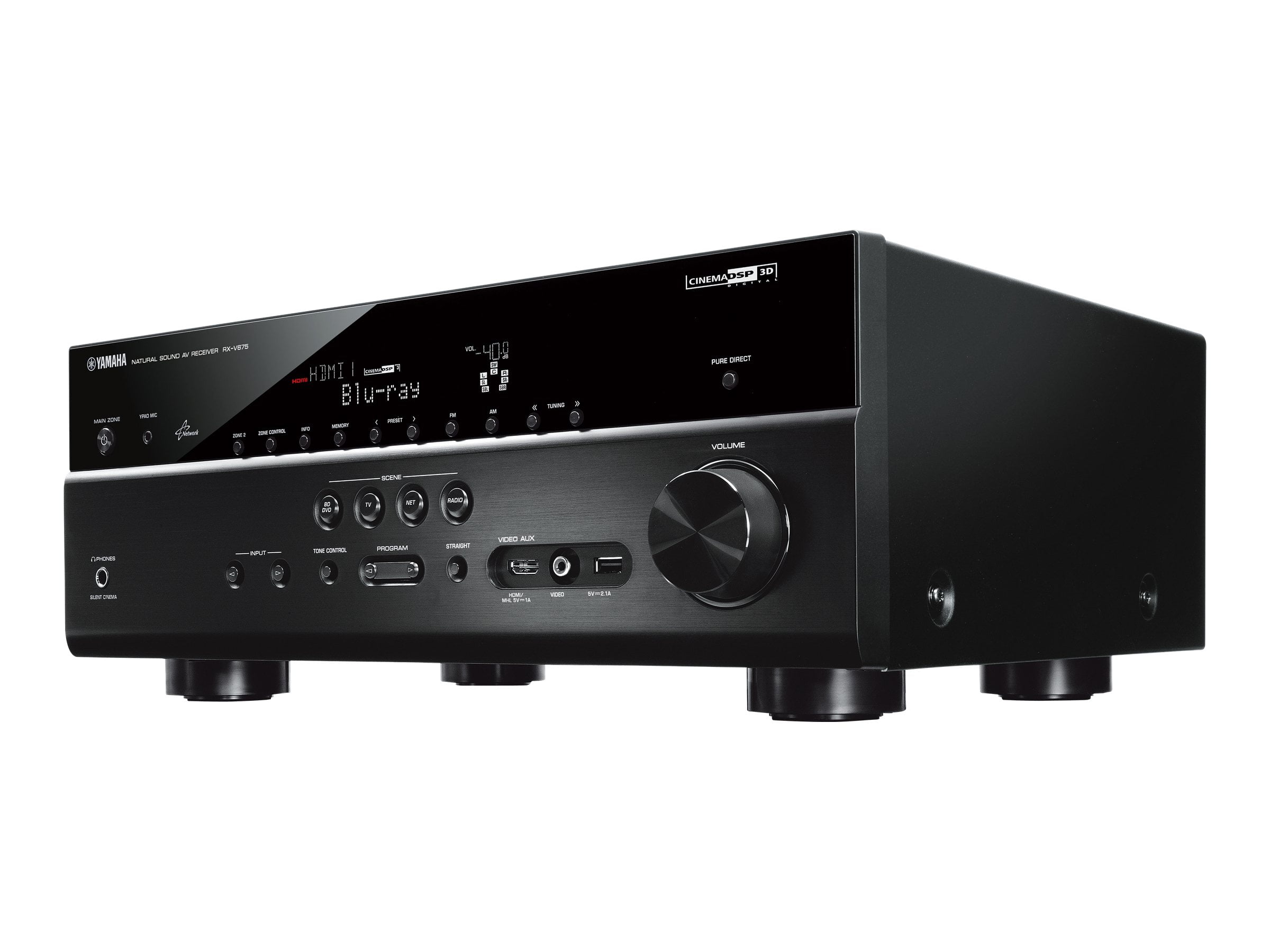 Yamaha RXV675 AV network receiver 7.2 channel black Walmart