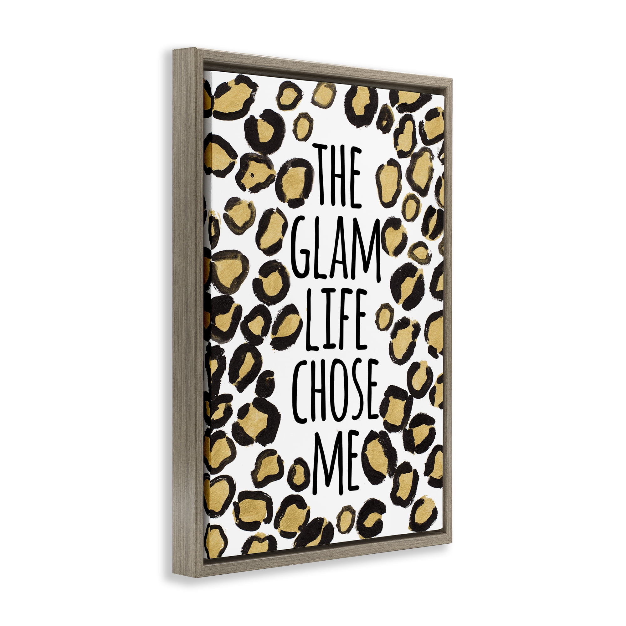 Stupell Industries Glam Life Chose Me Typography Painting Brown Floater Framed Art Print Wall Art, 21 x 31