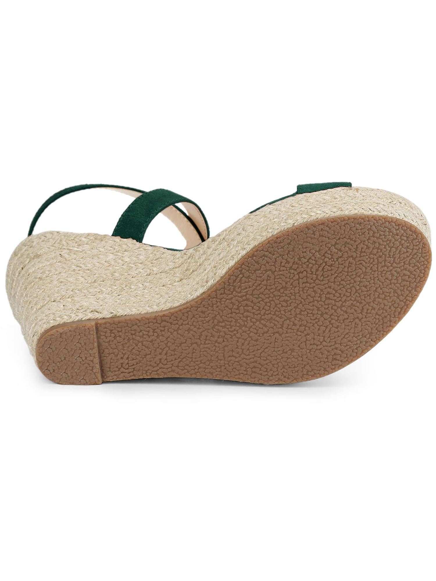 DARING DIVA Women's Slingback Crisscross Wedges Heel Espadrille Sandals Green 7