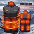 thumbnail image 2 of DODADAWANJ Mens Heated Vest Smart Temp Control Electric Heated Jacket Big and Tall Stand Collar Rechargeable Body Warmer 9 Heating Zones Winter Heating Vests (Not Included Battery) XL, 2 of 5