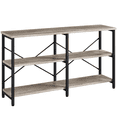 thumbnail image 3 of Alden Design 3-Tier Industrial Wooden Console Table with Metal Frame for Living Room, Rustic Gray, 3 of 7