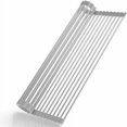 thumbnail image 1 of Escurreplatos enrollable, 100 % libre de BPA, plegable, ideal para frutas, verduras y platos. Acero inoxidable recubierto de silicona, 47 x 38 cm, gris., 1 of 5