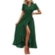 thumbnail image 1 of Vestido PRETTYGARDEN Maxi Cruzado Verde Oscuro con Escote en V XXL, 1 of 8