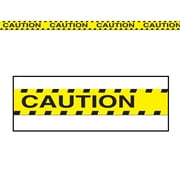 Club Pack of 12 Yellow and Black Caution Party Tape Streamers Decors 20'