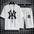 thumbnail image 2 of Conjunto de ropa deportiva de gimnasia para hombre de punto rápido, camiseta y pantalones cortos casuales de alta calidad, moda de verano, conjunto de 2 piezas, 2024, 2 of 4