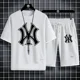 thumbnail image 2 of Conjunto de ropa deportiva de gimnasia para hombre de punto rápido, camiseta y pantalones cortos casuales de alta calidad, moda de verano, conjunto de 2 piezas, 2024, 2 of 5