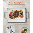 thumbnail image 5 of KFFKFF Griddle in Stainless Steel, Dimensions 17x13 inches, Flat Rectangular Universal Plate, Suitable for BBQ Grill, Teppanyaki, Compact Cookware with Handle, Ideal for Outdoor Activities, 5 of 9