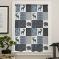 thumbnail image 4 of Blue Cabin Check Semi Sheer Curtains Drapes for Living Room,Bedroom,French Doors Window 72 Inches Long,Rustic Bear Elk Farmhouse Buffalo Plaid Rod Pocket Chiffon Curtain Drapery Voile Drape Panel, 4 of 6