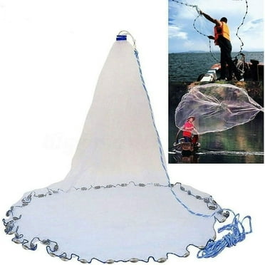 HOUFY 3/8 Inch Mesh Zinc Sinker Weights 3/8 Inch Mesh Cast Net, 4ft Radius