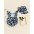 thumbnail image 4 of Suagox Baby Girl 2Pcs Summer Outfits Ruffle Sleeveless Zebra Print Romper with Sun Hat Set for 0-24 Months and 2-3 Years Old, 4 of 10