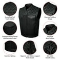 thumbnail image 3 of Dream Apparel Men's Denim & Leather Motorcycle Vest Biker Club Vest For Riding, 3 of 7