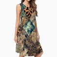 thumbnail image 2 of Animal Print Patchwork Art Dress Elegant Party Dresses Evening Dresses Women Dress Sleeveless Dress Ladies Dresses, 2 of 4