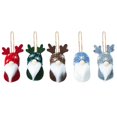 thumbnail image 1 of 5x Gnomos de Navidad de felpa enana sin rostro muñeca Antlers de punto decoración de árbol de Navidad, tipo B Feliz Sencillez, 1 of 5