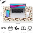 thumbnail image 5 of 31.5x15.7 Inch Gaming Mouse Pad, Non-Slip Stitched Rubber Desk Mat for Desktop & Laptop,Dachshund Sunglasses Floral Beige Pattern, 5 of 6