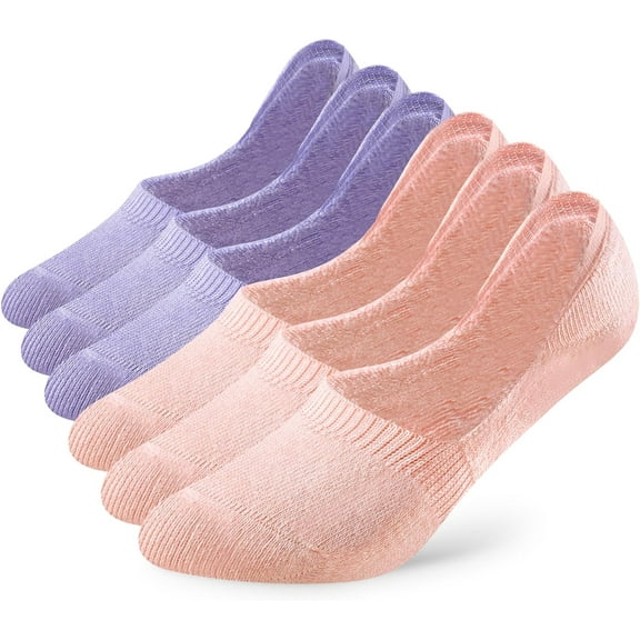 6 Pairs Unisex Thick Cushion Athletic Cotton Non Slip Low Cut Flat Liner No Show Socks