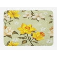 thumbnail image 1 of Flower Bath Mat, Classy Spring Floral Narcissus Branch Pattern with Dots and Line Artwork, Non-Slip Plush Mat Bathroom Kitchen Laundry Room Decor, 29.5 X 17.5 Inches, Yellow Khaki Cream, Ambesonne, 1 of 2