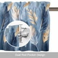 thumbnail image 6 of Gold White Feather Valance Curtain Modern Window Valances Rod Pocket Short Curtains Window Treatments for Kitchen Bedroom Bathroom Laundry 60" x 18", 6 of 9