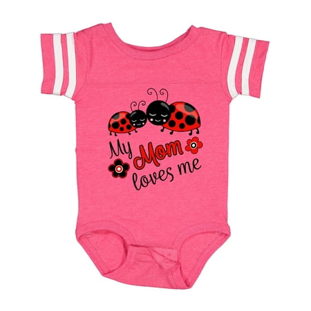 

Inktastic My Mom Loves Me with Cute Ladybugs Gift Baby Boy or Baby Girl Bodysuit