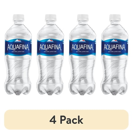 (4 pack) Pack of 2 Aquafina Purified Drinking Bottled Water 20 fl oz (Package May Vary)