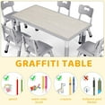 thumbnail image 6 of Pirecart Kids Table and 6 Chairs Set Height Adjustable Kids Craft and Play Table for Ages 2-10, Gray, 6 of 9