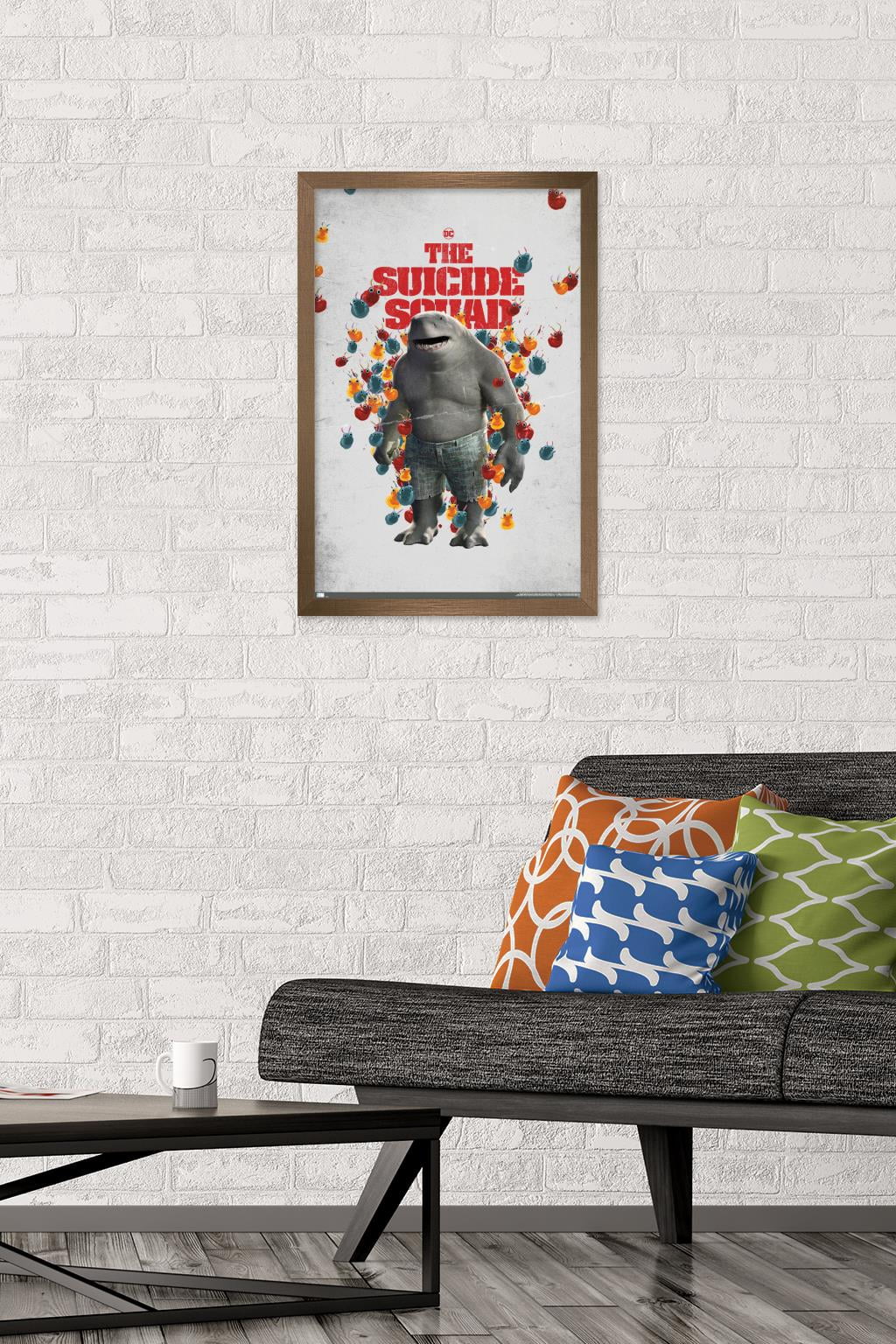 DC Comics Movie The Suicide Squad - King Shark One Sheet Wall Poster, 14.725" x 22.375", Framed