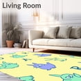 thumbnail image 2 of ODIKA 6'x9' Machine Washable Non-Slip Area Rug, Enchanted Forest Creatures ABC Educational Discovery Design High Traffic Rug, Yellow, 698374, 2 of 7