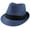 Navy, variant on Summer Fedora Panama Straw Hats with Black Band - Black, L/XL
