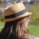thumbnail image 3 of Women Straw Panama Hat Travel Fedora Beach Sun Hat Summer Wide Brim Straw Roll up Hat UPF 50+, 3 of 5