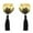 gold&black, variant on 1 Pair Reusable Sexy Breast Bra Tassel  Self Adhesive Womens Silicone Pasties Heart Shape Bra Nipple Covers Women Lingerie SILVER&BLACK