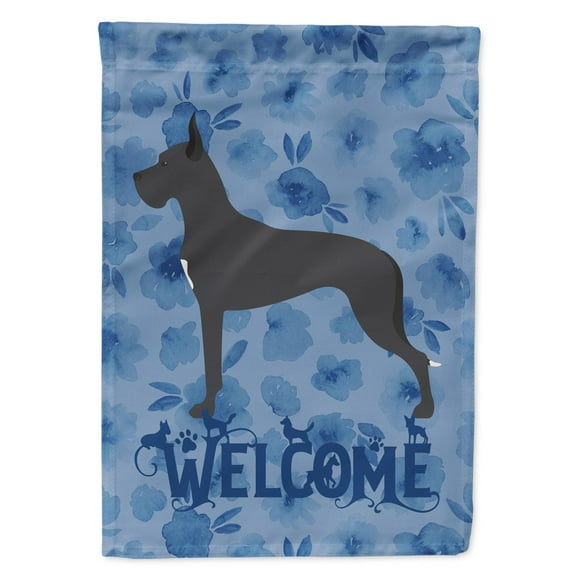 Carolines Treasures CK6202CHF Great Dane Welcome Flag Canvas House Size Large multicolor