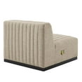 thumbnail image 2 of Modway Conjure Channel Tufted Upholstered Fabric Armless Chair in Black Beige, 2 of 7