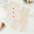 thumbnail image 6 of Xudanell Toddler Baby Girls Pajamas Silk Satin Short Sleeve Botton Shirt Tops Shorts Set Summer Sleepwear Lounge Pjs (6-12 Months,White), 6 of 6