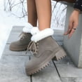 thumbnail image 6 of Leozcaa Womens Combat Boots Lace Up Ankle Boots Winter Snow Boot Side Zipper Fashion Short Booties, 6 of 8