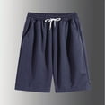 thumbnail image 2 of Cavosen Mens Shorts Athletic Casual Drawstring Elastic Waistband Shorts with Pocket Solid Breathable Lightweight Shorts Summer Trendy Shorts Navy 3XL, 2 of 8