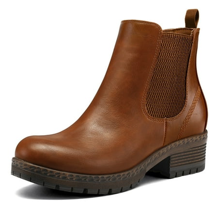 

Bocca Women s Brown Chelsea Boots Chunky Heel Ankle Booties Size 8.5