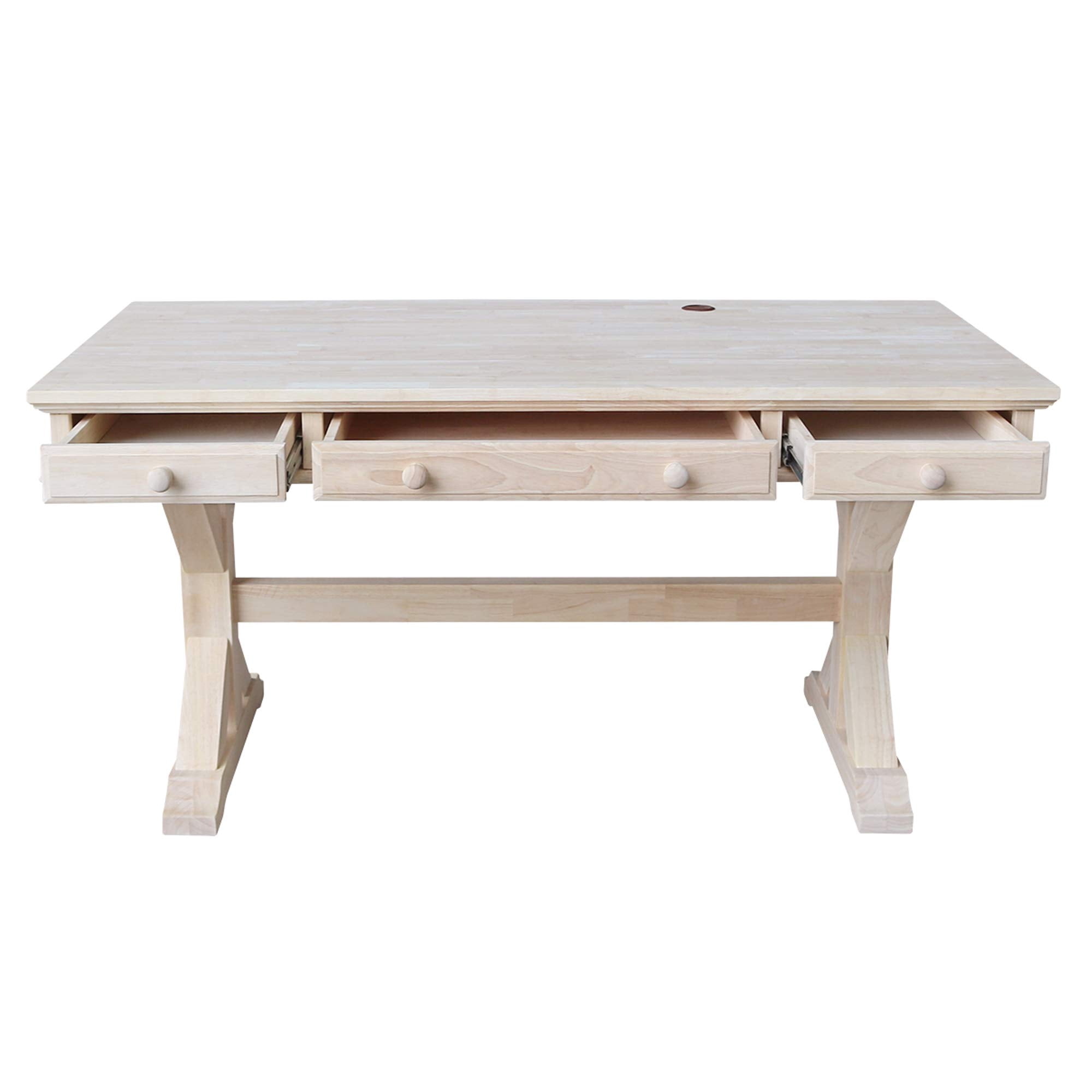 Pemberly Row Traditional Executive Desk with Canyon Base