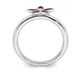 thumbnail image 2 of Bague Fleur en Argent Sterling Stackable Expressions Grenat Taille 6, 2 of 3