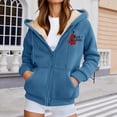 thumbnail image 2 of WILLBEST Sudadera de Mujer de Invierno Informal con Cremallera y Capucha Estampada Sudadera Suave y Cálida para Deportes Al Aire Libre Y XXX-Grande, 2 of 5