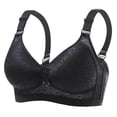 thumbnail image 4 of Sakmal Everyday Bras for Older Women Wireless Bralette Comfort Black Ladies Bras 3X, 4 of 5