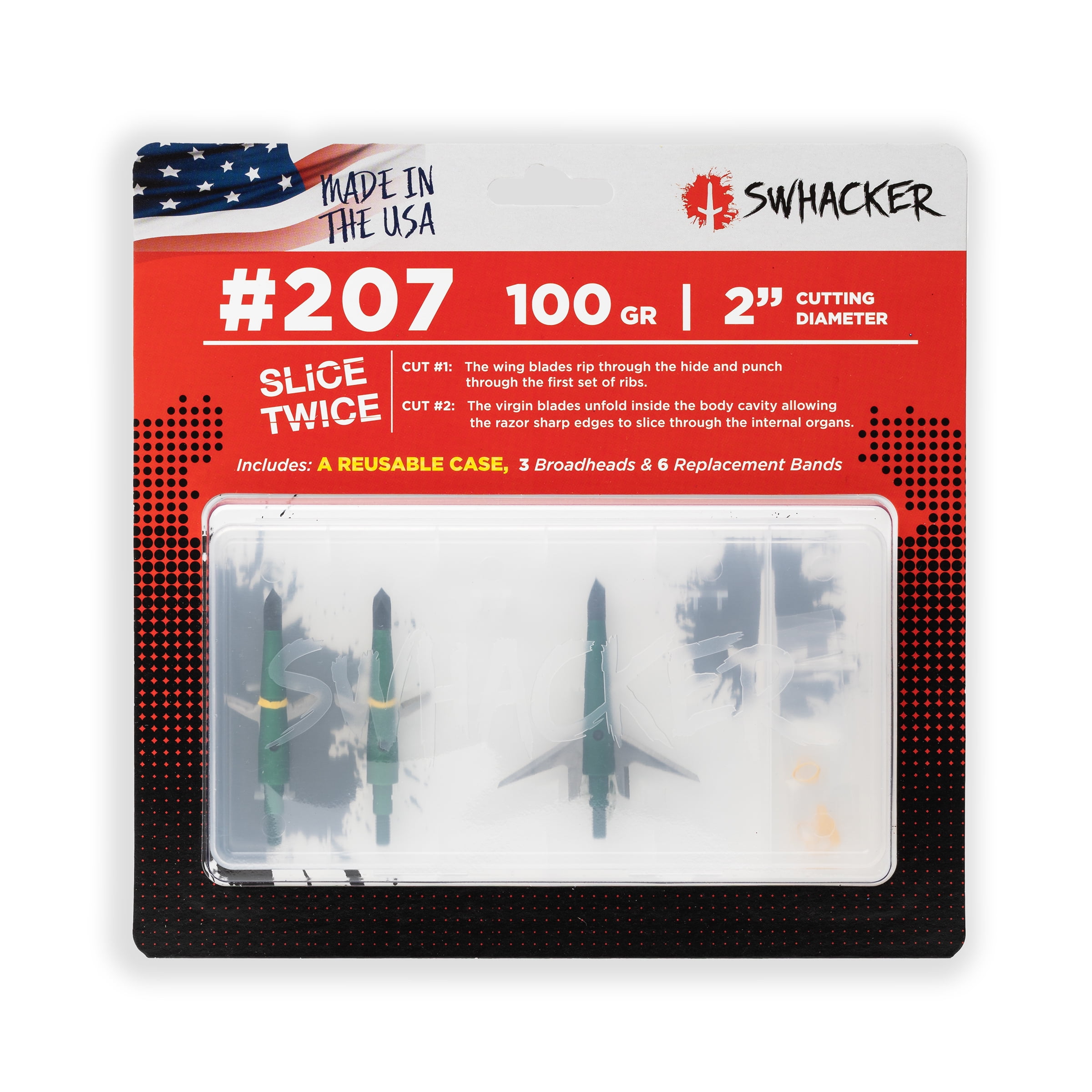(2 pack) Swhacker #207 100 grain 2-inch Cut 2-Blade Broadheads (3 Pack)