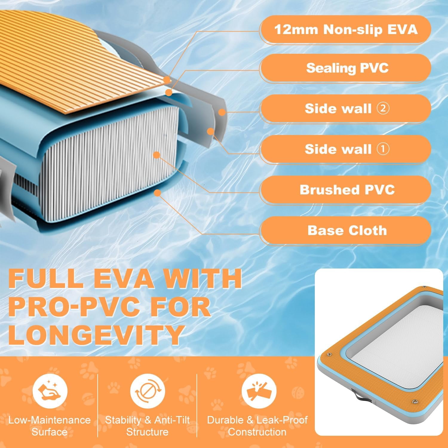 Pipopa Dog Pool Float,Pet Boat Floats for Small,Medium,Large Dogs,Inflatable Floating Bed for Pool,Boat,Lake,330LBS